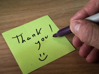 Teşekkürler Tahtaya Yapışkan Not - 