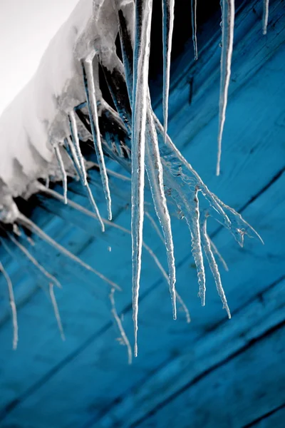 Hung spring icicles — Stock Photo, Image