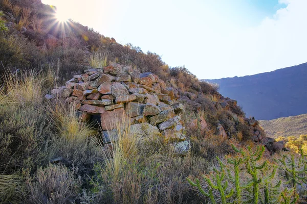 Peru'da Chivay yakınlarındaki Colca adlı Pre-Incan yuvarlak ev — Stok fotoğraf