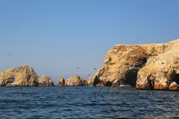 Formaciones rocosas en las Islas Ballestas Reserva en Perú —  Fotos de Stock
