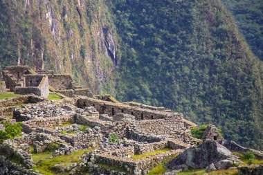 Peru'daki Machu Picchu Kalesi Kalesi'nde Görünümü Kapat.