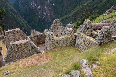 Peru'daki Machu Picchu Kalesi Kalesi'nde Görünümü Kapat.
