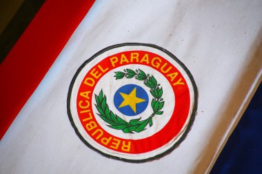 Close up of the coffin covered with Paraguayan flag in National  clipart