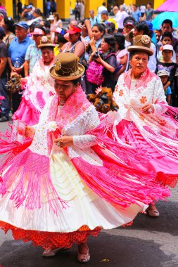 Lima, Peru-Ocak 31: Kimliği belirsiz kadın gerçekleştirmek Festiva sırasında