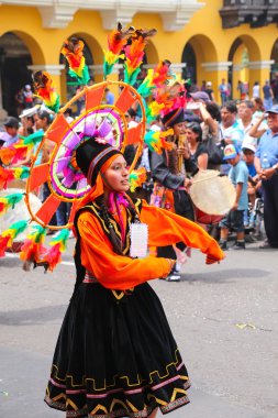 Lima, Peru-Ocak 31: Kimliği belirsiz bir kadın Festiv sırasında gerçekleştirir