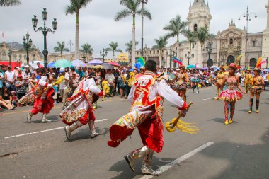 Lima, Peru-Ocak 31: Kimliği belirsiz erkek gerçekleştirmek Festival süresince 