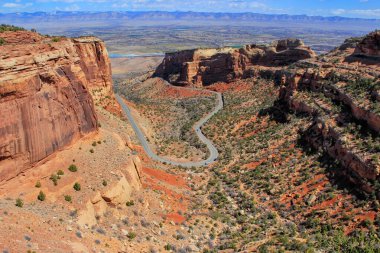 View of Rim Rock Drive road in Colorado National Monument, Grand Junction, USA. clipart