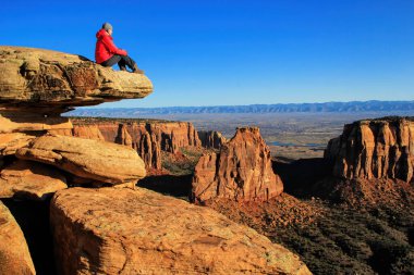 Yürüyüşçü, Monument Canyon, Colorado Ulusal Anıtı, Grand Junction, ABD