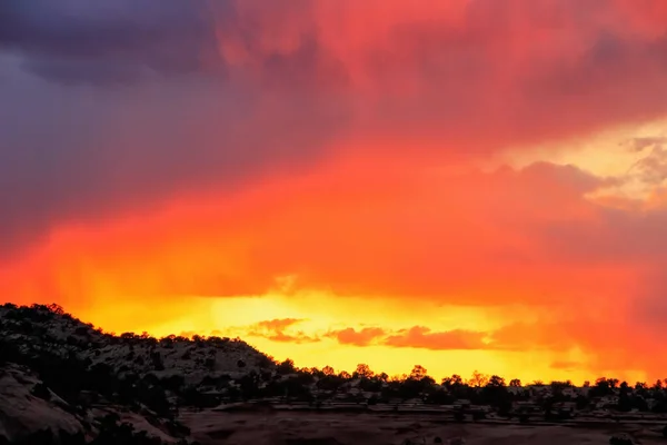 Kleurrijke Hemel Bij Zonsondergang Colorado National Monument Grand Junction Verenigde — Stockfoto