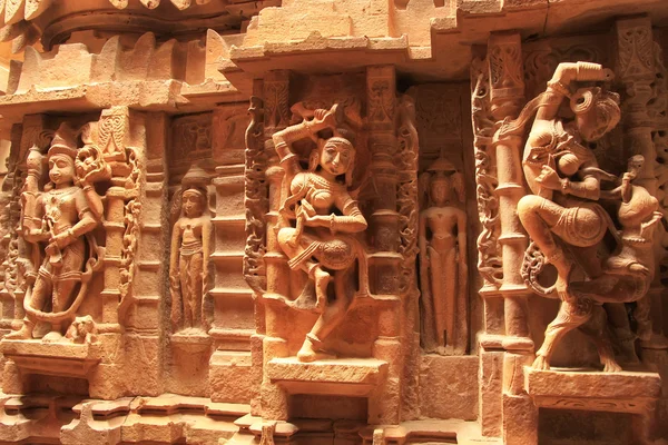 Escultura decorativa de templos de Jain, Jaisalmer, Índia — Fotografia de Stock