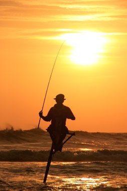 gün batımı, unawatuna, sri lanka, sopa balıkçı silüeti