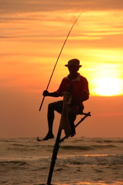 gün batımı, unawatuna, sri lanka, sopa balıkçı silüeti