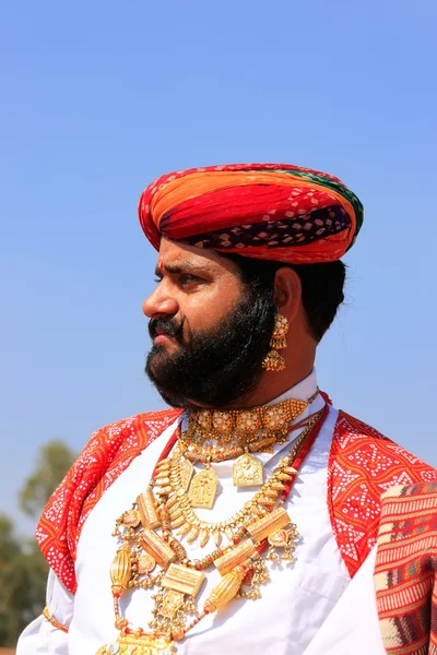 Portrait of indian man taking part in Mr Desert competition, Jai — Stock Photo, Image