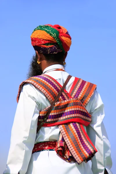 Indian man in traditional dress taking part in Mr Desert competi — Stock Photo, Image