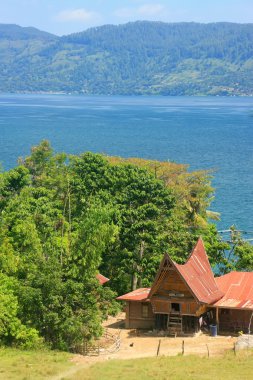 Samosir Adası, Sumatra, Endonezya geleneksel Batak ev