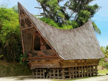 Samosir Adası, Sumatra, Endonezya geleneksel Batak ev