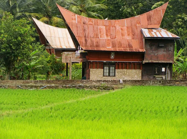 Παραδοσιακό σπίτι Batak στις Samosir νησί, Σουμάτρα, Ινδονησία — Φωτογραφία Αρχείου