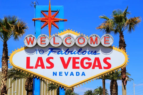 Bem-vindo ao fabuloso sinal de Las Vegas, Nevada — Fotografia de Stock