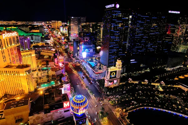Gece, Nevada Las Vagas şeridi havadan görünümü
