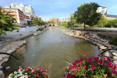 Truckee river in downtown Reno, Nevada clipart