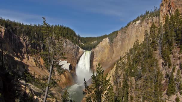 Lower Falls nel Parco Nazionale di Yellowstone, Wyoming, Stati Uniti — Video Stock