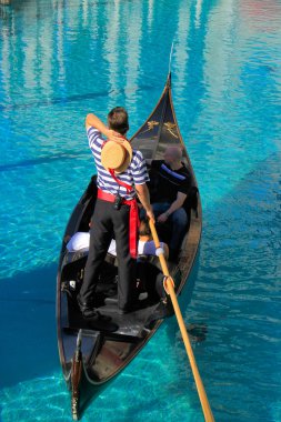 Gondol kanal, Venetian Resort otel ve casi turist ile