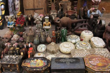 Jaisalmer fort, Hindistan bir dükkanda Hediyelik eşya görüntüsünü