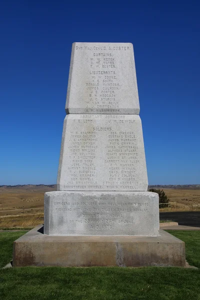 Pomnik armii USA na Last Stand Hill w Little Bighorn Battlefi — Zdjęcie stockowe