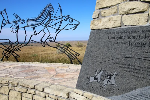 Indiase gedenksteen in Little Bighorn Battlefield National Monument, — Stockfoto