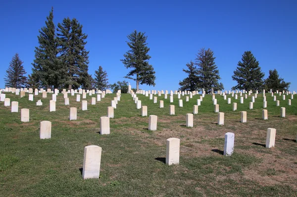 Cemitério Nacional Custer em Little Bighorn Battlefield National — Fotografia de Stock