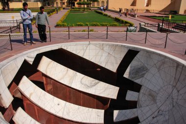 Sundial at Astronomical Observatory Jantar Mantar in Jaipur, Ind clipart