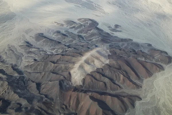Pampa de Jumana Nazca, Peru yakın havadan görünümü.