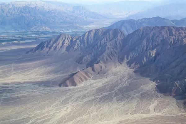 Flygfoto över Pampas de Jumana nära Nazca, Peru. — Stockfoto