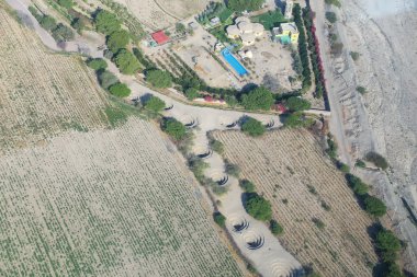 Cantalloc su kemerleri, Nazca, Peru havadan görünümü.