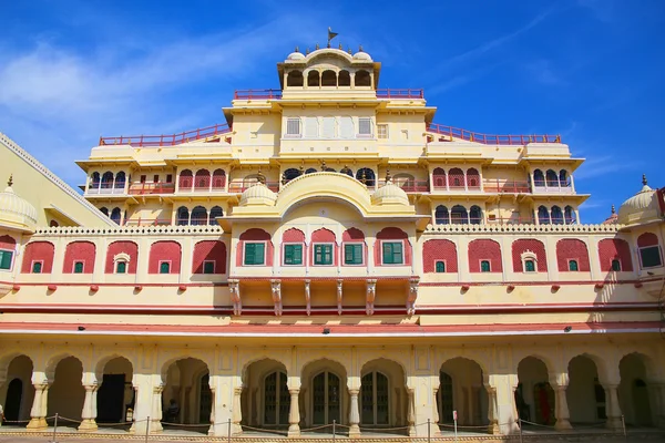 Chandra Mahal vista de Pitam Niwas Chowk, Jaipur City Palace, R — Fotografia de Stock