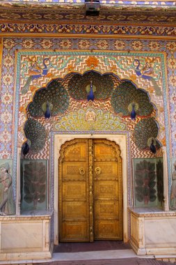 Tavus kuşu Gate Pitam Niwas Chowk, Jaipur City Palace, Rajasthan
