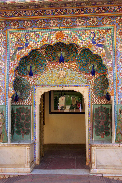 Peacock Gate in Pitam Niwas Chowk, Jaipur City Palace, Rajasthan