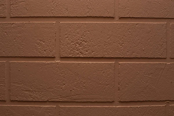 Brick Wall Decorative Plaster Form Brick Painted Brown Interior Premises — Stock Photo, Image
