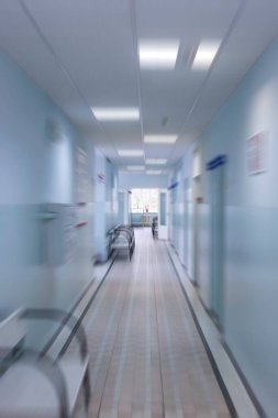 çoklu klinik boş koridor, bulanık odak, tıbbi tesis
