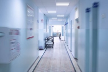 çoklu klinik boş koridor, bulanık odak, tıbbi tesis