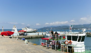 people visit the port in Batumi