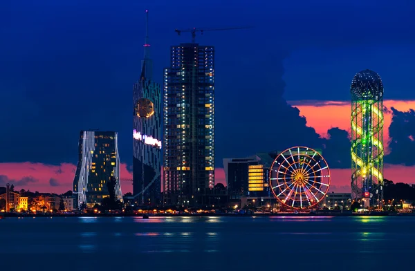 Batumi at night, Georgia — стокове фото