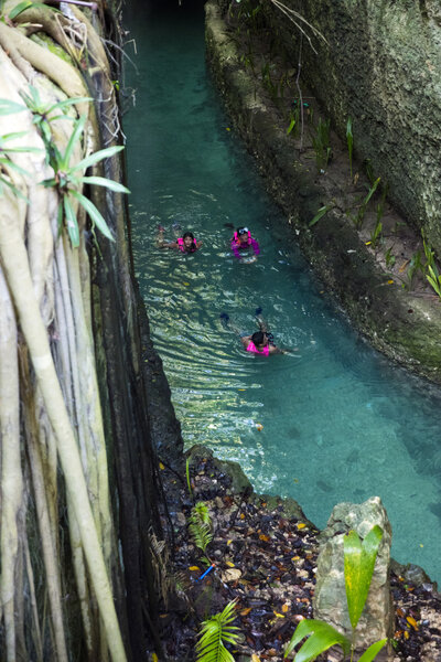 Beautiful lagoon in Xcaret