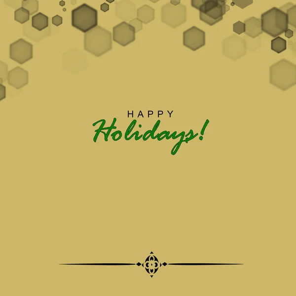 Happy Holidays Card Avec Une Décoration Graphique Noire Sur Fond — Photo