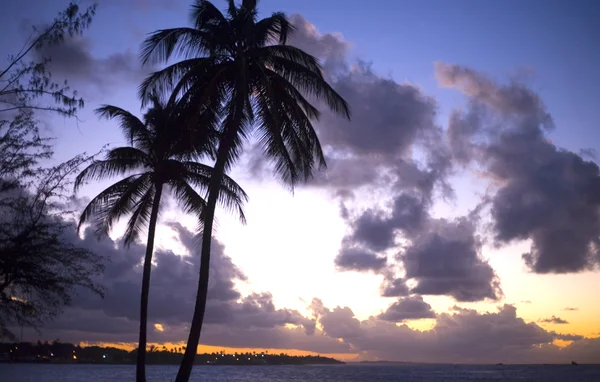 Sunset west of the island of Puerto Rico — Stock Photo, Image