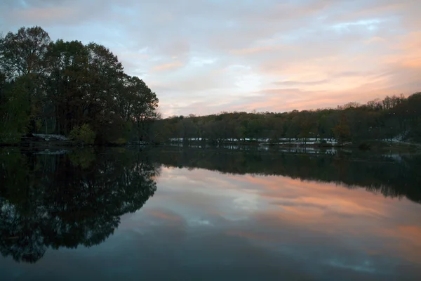 River Sunset no Van Cortlandt Park no Bronx — Fotografia de Stock