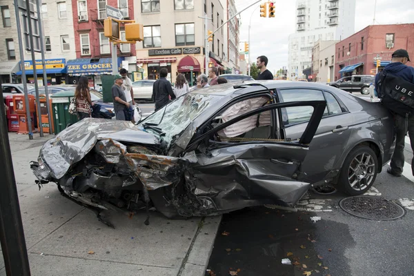 Autowrack in Queens New York — Stockfoto