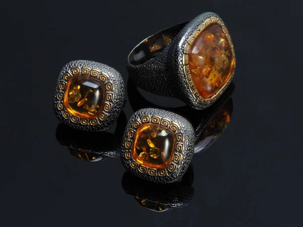 Baltische Amber Sieraden Voor Vrouwen Mode — Stockfoto