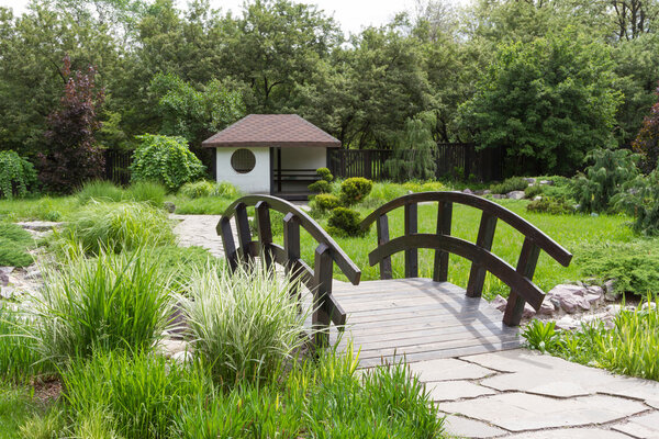 decorative bridge in the garden