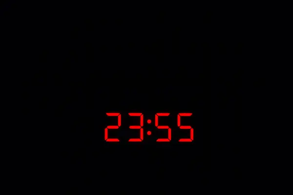 Relógio Digital 23: 55 — Fotografia de Stock